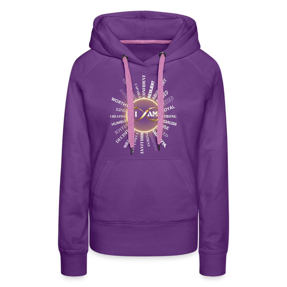 I AM Women’s Premium Hoodie - purple 