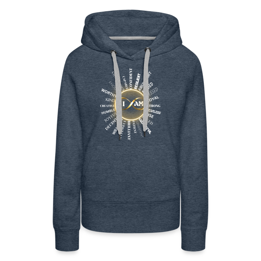 I AM Women’s Premium Hoodie - heather denim