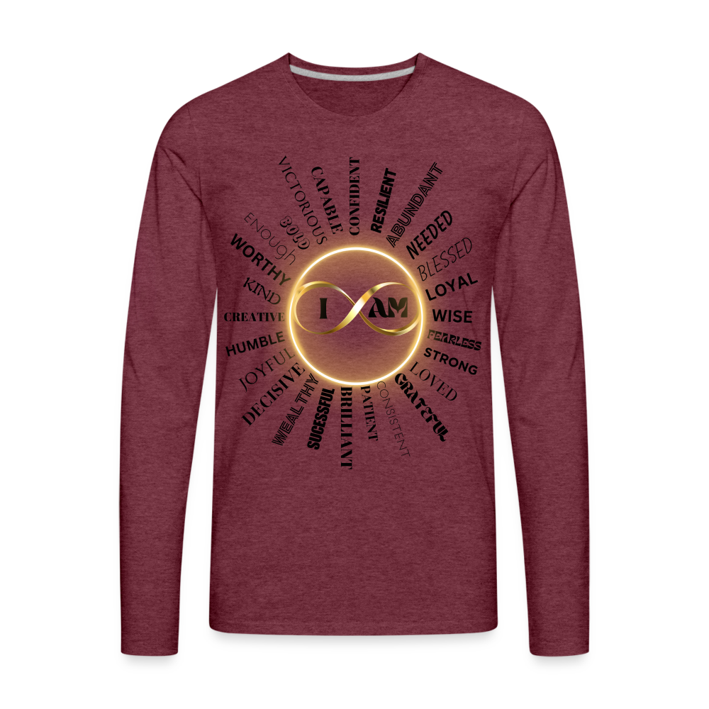 Men's Premium Long Sleeve T-Shirt - heather burgundy