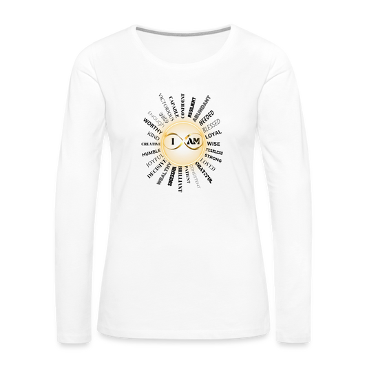 I AM Women's Premium Long Sleeve T-Shirt - white