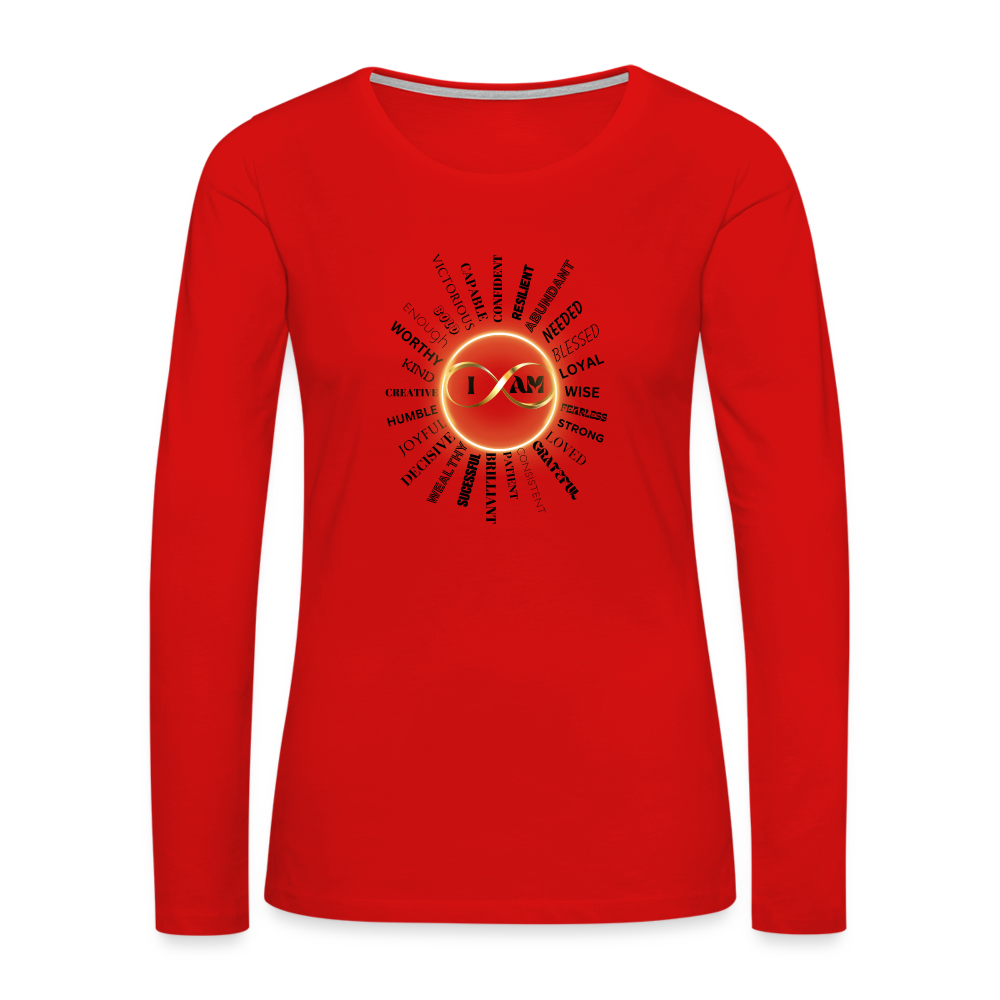 I AM Women's Premium Long Sleeve T-Shirt - red