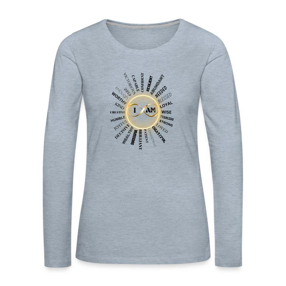 I AM Women's Premium Long Sleeve T-Shirt - heather ice blue