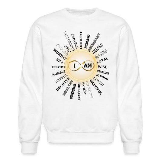 I AM Unisex Crewneck Sweatshirt - white