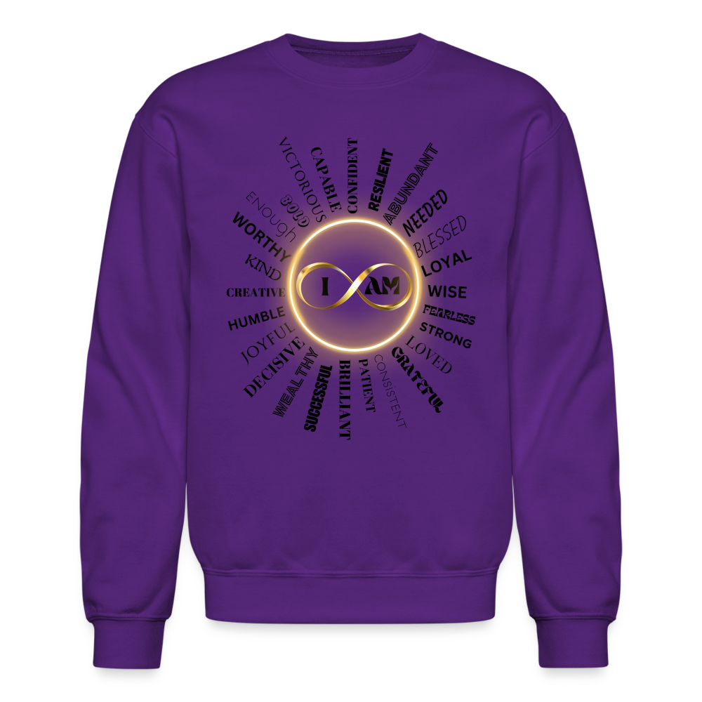 I AM Unisex Crewneck Sweatshirt - purple