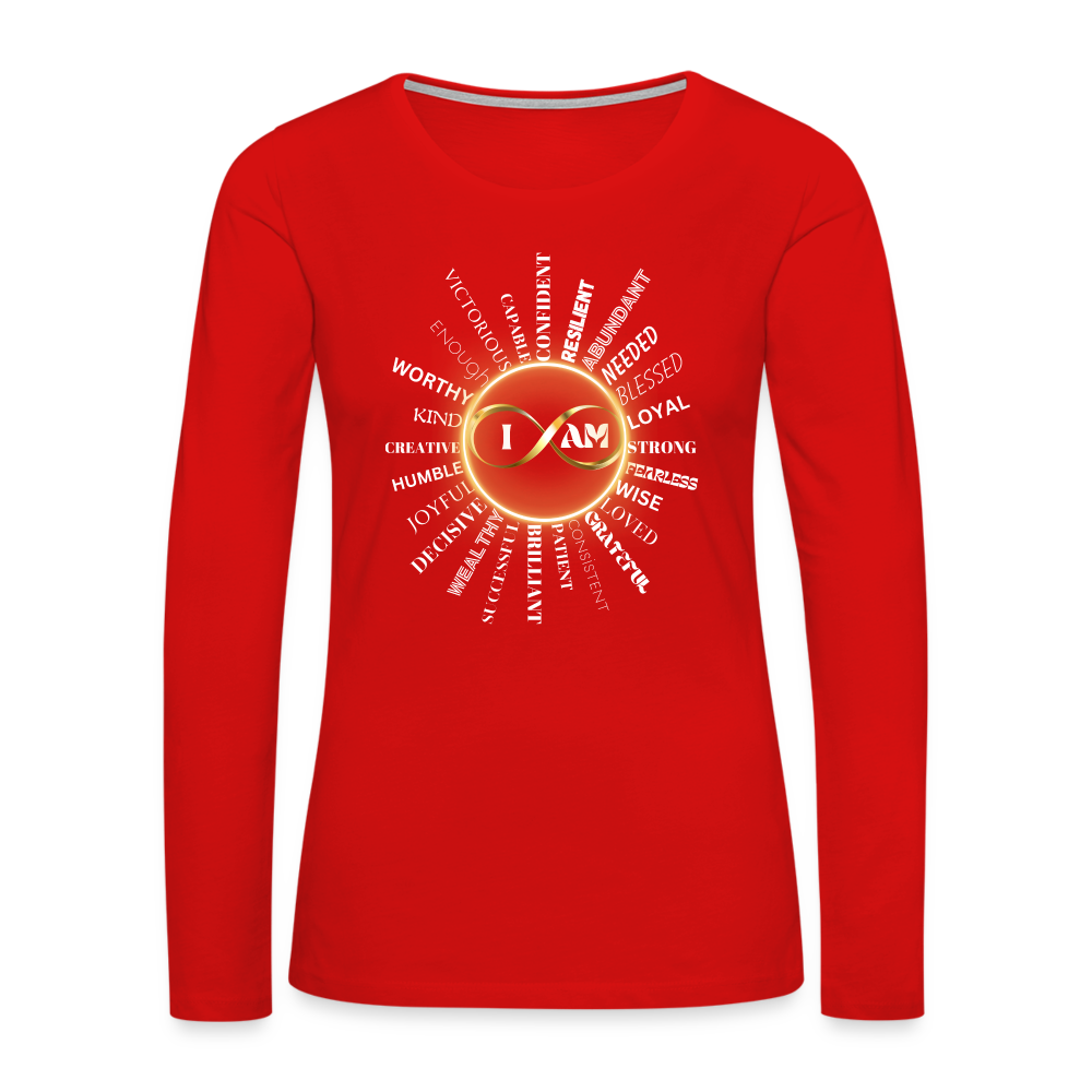 I AM Women's Premium Long Sleeve T-Shirt - red