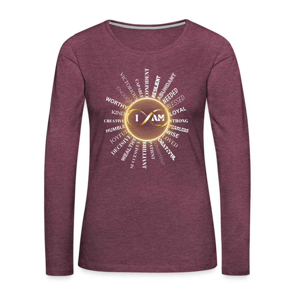 I AM Women's Premium Long Sleeve T-Shirt - heather burgundy