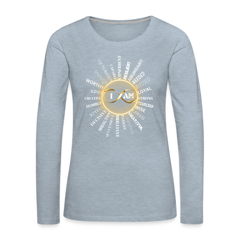 I AM Women's Premium Long Sleeve T-Shirt - heather ice blue